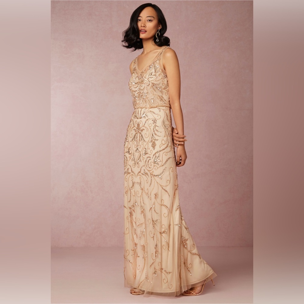 Adrianna Papell Gold Ascott Dress